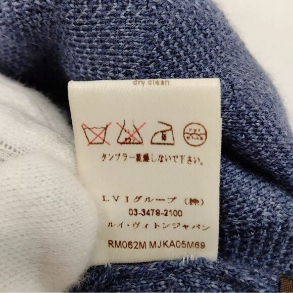 Louis Vuitton Blue Cashmere Silk Petit Damier Hat Size US M Cap Beanie Beret Cap main image 8